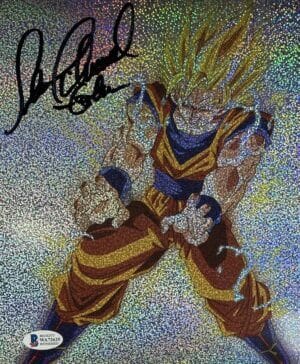 SEAN SCHEMMEL SIGNED GOKU 8X10 HOLOGRAPHIC PHOTO DRAGON BALL Z DBZ ANIME BAS 625