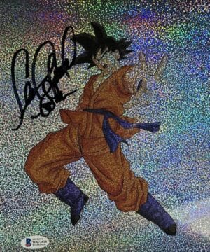 SEAN SCHEMMEL SIGNED GOKU 8X10 HOLOGRAPHIC PHOTO DRAGON BALL Z DBZ ANIME BAS 616