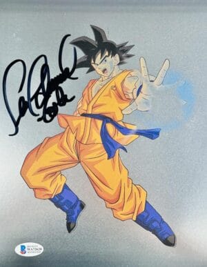 SEAN SCHEMMEL SIGNED GOKU 8X10 CHROME PHOTO DRAGON BALL Z DBZ ANIME BAS 620