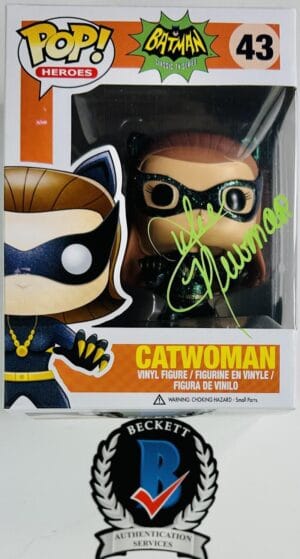 JULIE NEWMAR SIGNED CATWOMAN FUNKO POP VINYL 43 BATMAN 1966 AUTOGRAPH BAS 202