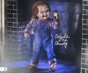 ED GALE SIGNED 11X14 PHOTO CHILDS PLAY CHUCKY HORROR AUTOGRAPH BAS 472
