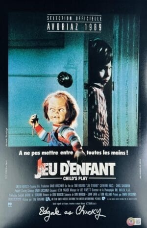 ED GALE SIGNED 11X17 PHOTO POSTER CHILDS PLAY CHUCKY HORROR AUTOGRAPH BAS 382