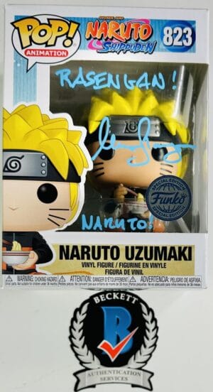 MAILE FLANAGAN SIGNED NARUTO UZUMAKI FUNKO POP VINYL 823 ANIME AUTOGRAPH BAS 017