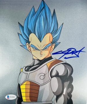CHRIS SABAT SIGNED VEGETA 8X10 CHROME PHOTO DRAGON BALL Z DBZ ANIME BAS 843