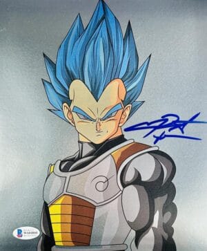 CHRIS SABAT SIGNED VEGETA 8X10 CHROME PHOTO DRAGON BALL Z DBZ ANIME BAS 844