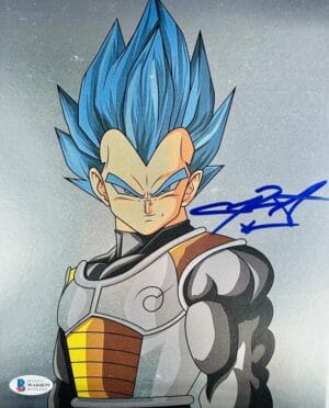 CHRIS SABAT SIGNED VEGETA 8X10 CHROME PHOTO DRAGON BALL Z DBZ ANIME BAS 839