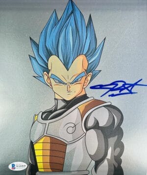 CHRIS SABAT SIGNED VEGETA 8X10 CHROME PHOTO DRAGON BALL Z DBZ ANIME BAS 840