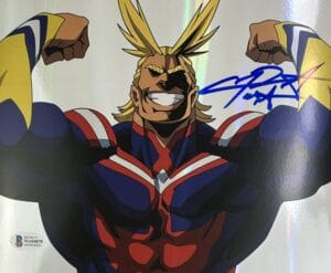 CHRIS SABAT SIGNED ALL MIGHT 8X10 HOLOGRAPHIC PHOTO MY HERO ACADEMIA BAS 870