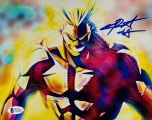 CHRIS SABAT SIGNED ALL MIGHT 8X10 METALLIC PHOTO MY HERO ACADEMIA ANIME BAS 847