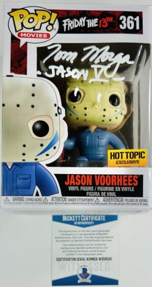 TOM MORGA SIGNED JASON VOORHEES FUNKO HOT TOPIC 361 FRIDAY THE 13TH BAS 529