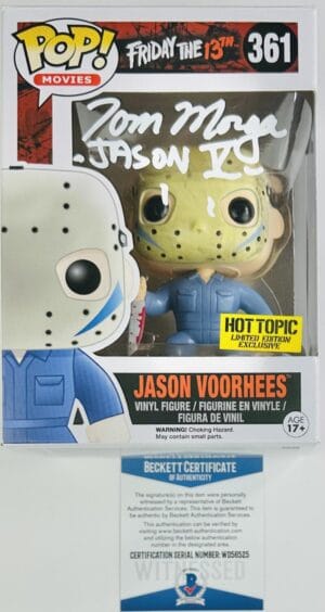 TOM MORGA SIGNED JASON VOORHEES FUNKO HOT TOPIC 361 FRIDAY THE 13TH BAS 525