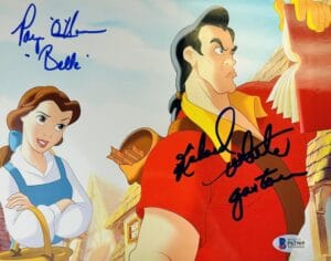 Paige O'Hara Richard White SIGNED 8X10 METALLIC PHOTO BEAUTY AND THE BEAST BAS 9