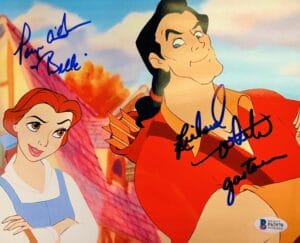 Paige O'Hara Richard White SIGNED 8X10 METALLIC PHOTO BEAUTY AND THE BEAST BAS 0
