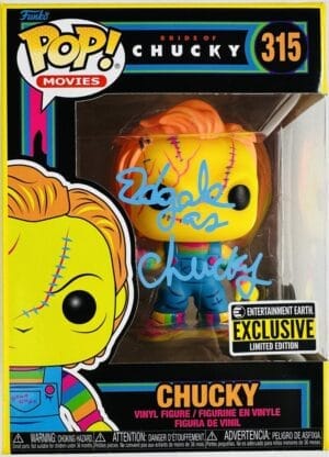 ED GALE SIGNED CHUCKY BLACK LIGHT FUNKO POP VINYL 315 CHILDS PLAY HORROR BAS 620