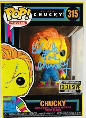ED GALE SIGNED CHUCKY BLACK LIGHT FUNKO POP VINYL 315 CHILDS PLAY HORROR BAS 635