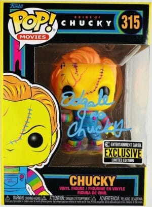 ED GALE SIGNED CHUCKY BLACK LIGHT FUNKO POP VINYL 315 CHILDS PLAY HORROR BAS 631