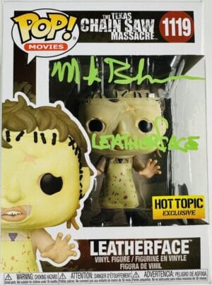 MARK BURNHAM SIGNED LEATHERFACE FUNKO POP 1119 TEXAS CHAINSAW MASSACRE BAS 446