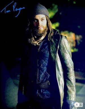 TOM PAYNE SIGNED 11X14 METALLIC PHOTO JESUS THE WALKING DEAD AUTOGRAPH BAS 488