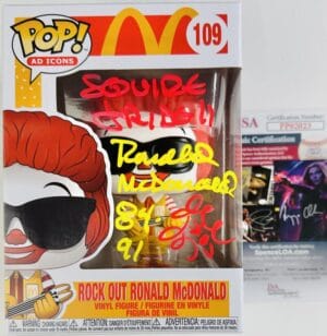 SQUIRE FRIDELL SIGNED MCDONALDS RONALD MCDONALD FUNKO POP VINYL 109 JSA 023