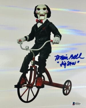 TOBIN BELL SIGNED JIGSAW HOLOGRAPHIC 8X10 PHOTO SAW HORROR AUTOGRAPH BAS 697