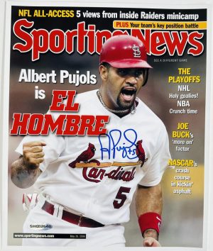 ALBERT PUJOLS SIGNED UDA 8X10 SPORTING NEWS ST. LOUIS CARDINALS UPPER DECK COA