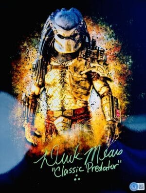 DEREK MEARS SIGNED PREDATOR METALLIC 11X14 PHOTO JASON VOORHEES BAS COA 463