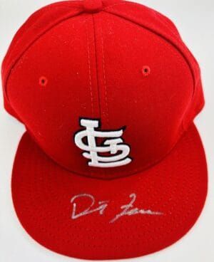 DAVID FREESE SIGNED ST. LOUIS CARDINALS FITTED HAT MLB HOLO 2011 WORLD SERIES