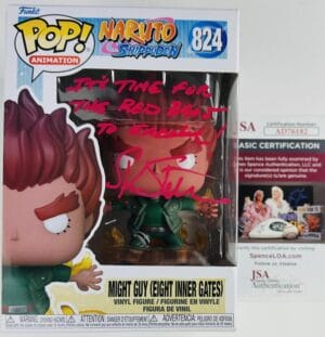 SKIP STELLRECHT SIGNED MIGHT GUY EIGHT INNER GATES FUNKO POP 824 NARUTO JSA 182