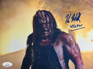 KANE HODDER VICTOR CROWLEY SIGNED 8X10 METALLIC PHOTO HATCHET JASON JSA 599