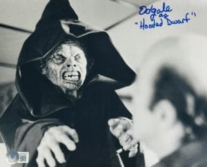 ED GALE SIGNED 8X10 PHOTO POLTERGEIST HORROR AUTOGRAPH HOODED DWARF BAS 66