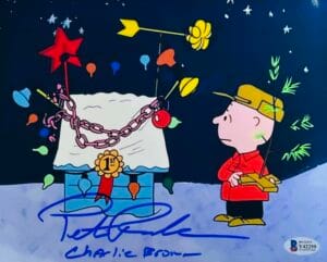 PETER ROBBINS SIGNED 8X10 METALLIC PHOTO CHARLIE BROWN CHRISTMAS BAS 259