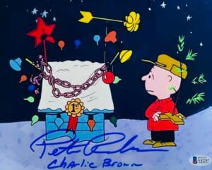 PETER ROBBINS SIGNED 8X10 METALLIC PHOTO CHARLIE BROWN CHRISTMAS BAS 257