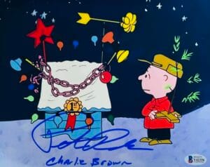 PETER ROBBINS SIGNED 8X10 METALLIC PHOTO CHARLIE BROWN CHRISTMAS BAS 256