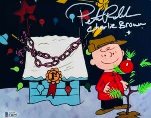PETER ROBBINS SIGNED 8X10 METALLIC PHOTO CHARLIE BROWN CHRISTMAS BAS 396