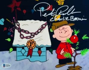 PETER ROBBINS SIGNED 8X10 METALLIC PHOTO CHARLIE BROWN CHRISTMAS BAS 395