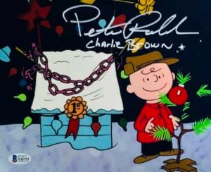 PETER ROBBINS SIGNED 8X10 METALLIC PHOTO CHARLIE BROWN CHRISTMAS BAS 393