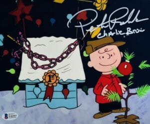 PETER ROBBINS SIGNED 8X10 METALLIC PHOTO CHARLIE BROWN CHRISTMAS BAS 397