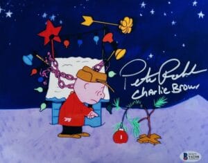 PETER ROBBINS SIGNED 8X10 METALLIC PHOTO CHARLIE BROWN CHRISTMAS BAS 398