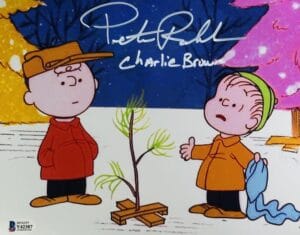 PETER ROBBINS SIGNED 8X10 METALLIC PHOTO CHARLIE BROWN CHRISTMAS BAS 387