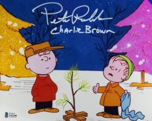 PETER ROBBINS SIGNED 8X10 METALLIC PHOTO CHARLIE BROWN CHRISTMAS BAS 390