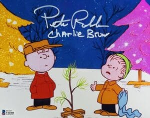 PETER ROBBINS SIGNED 8X10 METALLIC PHOTO CHARLIE BROWN CHRISTMAS BAS 389