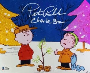 PETER ROBBINS SIGNED 8X10 METALLIC PHOTO CHARLIE BROWN CHRISTMAS BAS 388