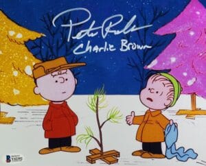 PETER ROBBINS SIGNED 8X10 METALLIC PHOTO CHARLIE BROWN CHRISTMAS BAS 392