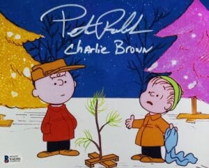 PETER ROBBINS SIGNED 8X10 METALLIC PHOTO CHARLIE BROWN CHRISTMAS BAS 391