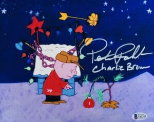 PETER ROBBINS SIGNED 8X10 METALLIC PHOTO CHARLIE BROWN CHRISTMAS BAS 399