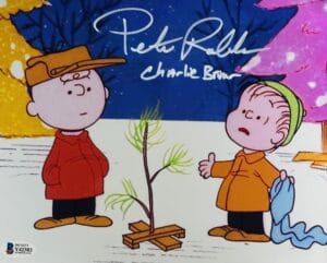 PETER ROBBINS SIGNED 8X10 METALLIC PHOTO CHARLIE BROWN CHRISTMAS BAS 383