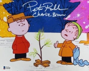PETER ROBBINS SIGNED 8X10 METALLIC PHOTO CHARLIE BROWN CHRISTMAS BAS 385