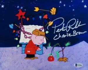 PETER ROBBINS SIGNED 8X10 METALLIC PHOTO CHARLIE BROWN CHRISTMAS BAS 402
