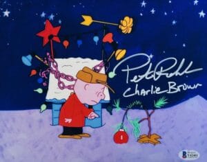 PETER ROBBINS SIGNED 8X10 METALLIC PHOTO CHARLIE BROWN CHRISTMAS BAS 401