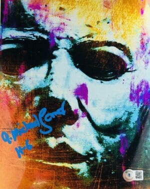 A. MICHAEL LERNER SIGNED 8X10 METALLIC PHOTO HALLOWEEN MICHAEL MYERS BAS 745